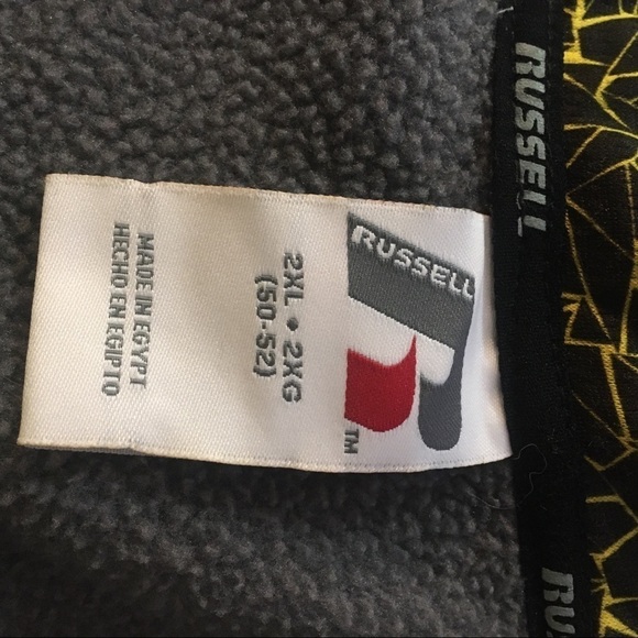 Russell zipper front two colored sweat jacket - Picture 10 of 11